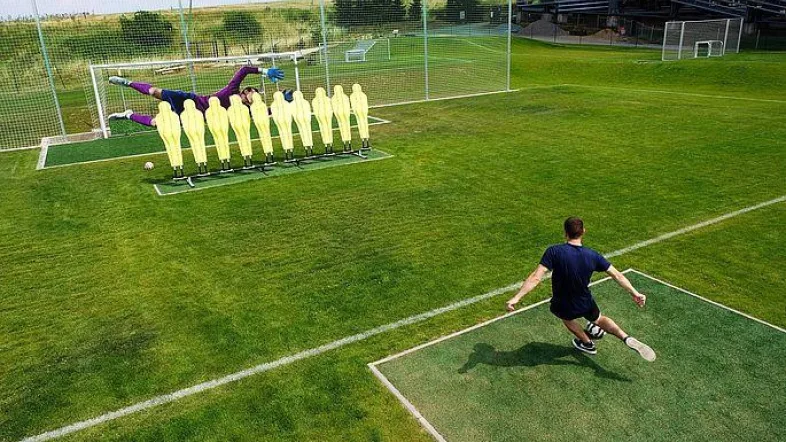 Elfmeterschießen-Spielbereich auf der Abenteuer Alm.