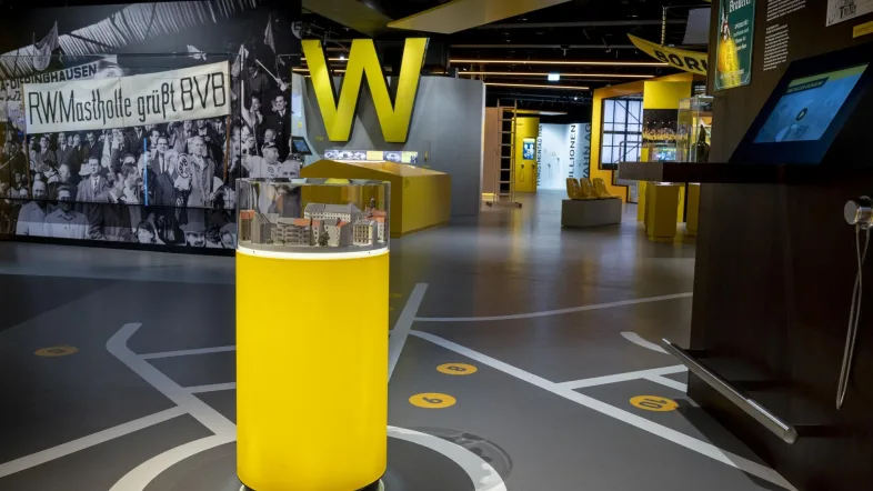 Detailliertes Stadtmodell im Borusseum, Museum von Borussia Dortmund.