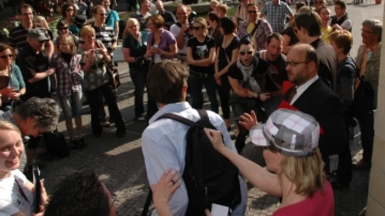 Eine Gruppe beim City Krimi Live Adventure.