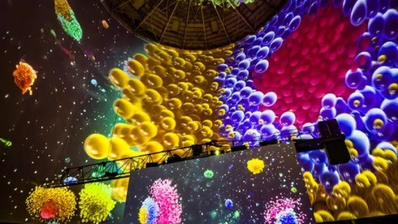 Lichtprojektion Visiodrom im Gaskessel Wuppertal