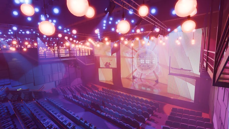 GOP Theater von innen mit Bühne - Planbild