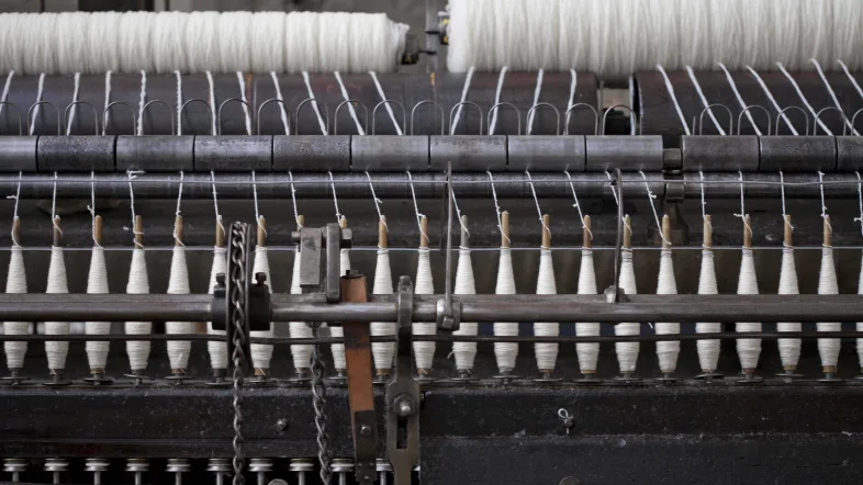 Ansicht einer Rolle im LVR-Industriemuseum Tuchfabrik Müller.