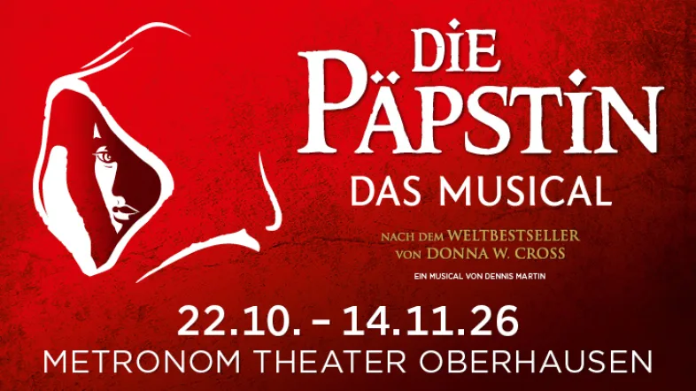 Ankündigungsplakat Die Päpstin in Rot 22.10.-14.11.26
