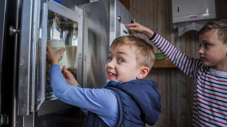 Milchflaschen bei der Tour de Buur in Dorsten.